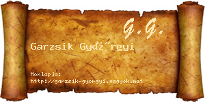 Garzsik Györgyi névjegykártya